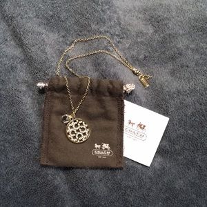 Coach Pavé Optic Art Disk Necklace